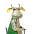 Krowa z grabiami Figurka metalowa z recyclingu XL 51cm